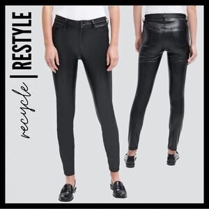 7FAM Skinny Vegan Leather Pants in Black